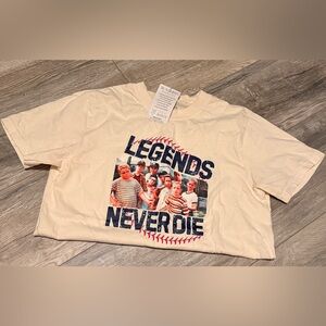 Legends Never Die Unisex Cream Shirt New with Tags